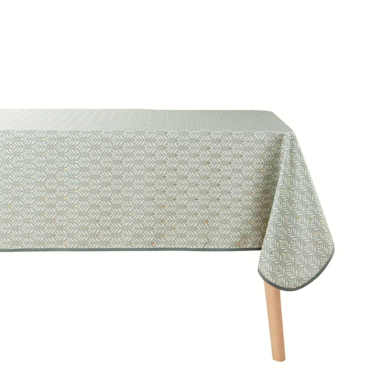 TISCHDECKE Glänzendes Muster 145/240 cm - Grün, Textil (145cm) - Douceur d´intérieur