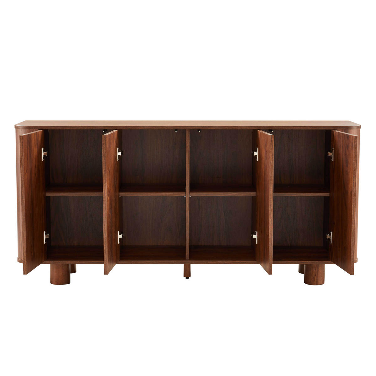 SIDEBOARD 160 cm, dunkles Holz - Braun, Holz (40/75/160cm) - Oviala