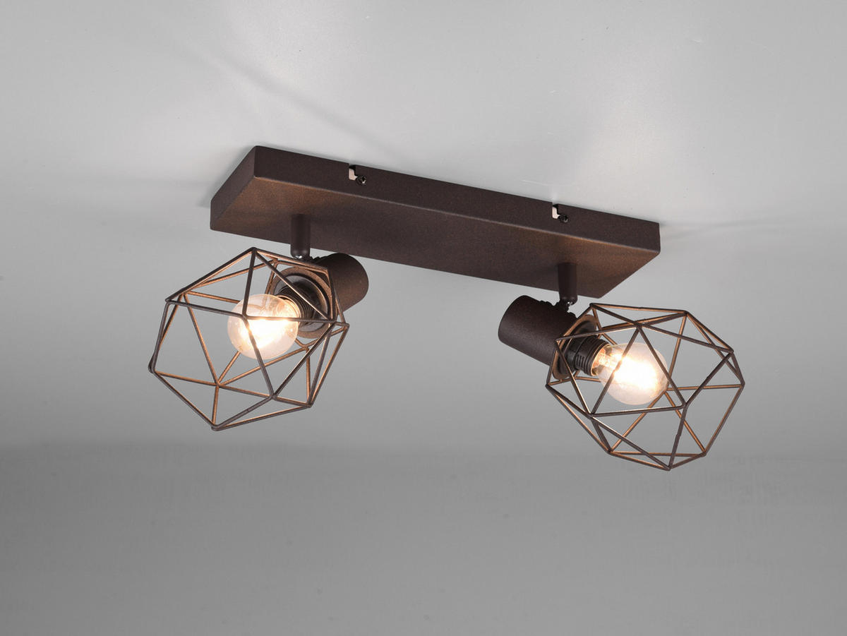 DECKENSTRAHLER 2-flammig Industrial Rostoptik, Breite 30cm - Rostfarben, Metall (9/30/14cm) - meineWunschleuchte