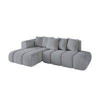 ECKSOFA Ottomane Links CLOUD-L-v1 289x180x40 Hellgrau Velours - Hellgrau, Holzwerkstoff/Kunststoff (180/289cm) - ALTDECOR