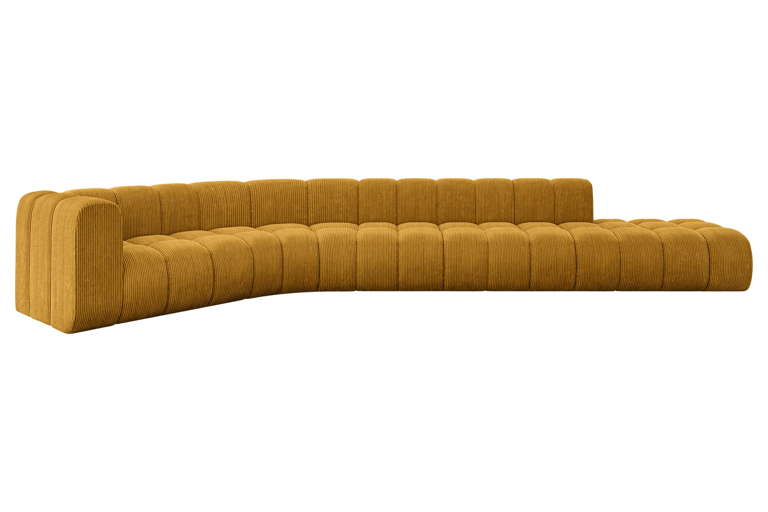 ECKSOFA modulares Sofa Tilmo-L2 - 490x194x70 cm Senfgelb - Currygelb, Holzwerkstoff/Textil (490/194cm) - ALTDECOR