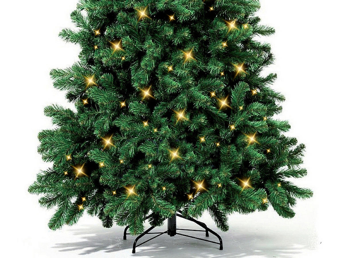 LAALU WEIHNACHTSBAUM künstlich e grüne Tanne Narnia 210 cm mit SMART LED LIGHTING mit Ständer - Grün, Kunststoff (210cm) - LAALU