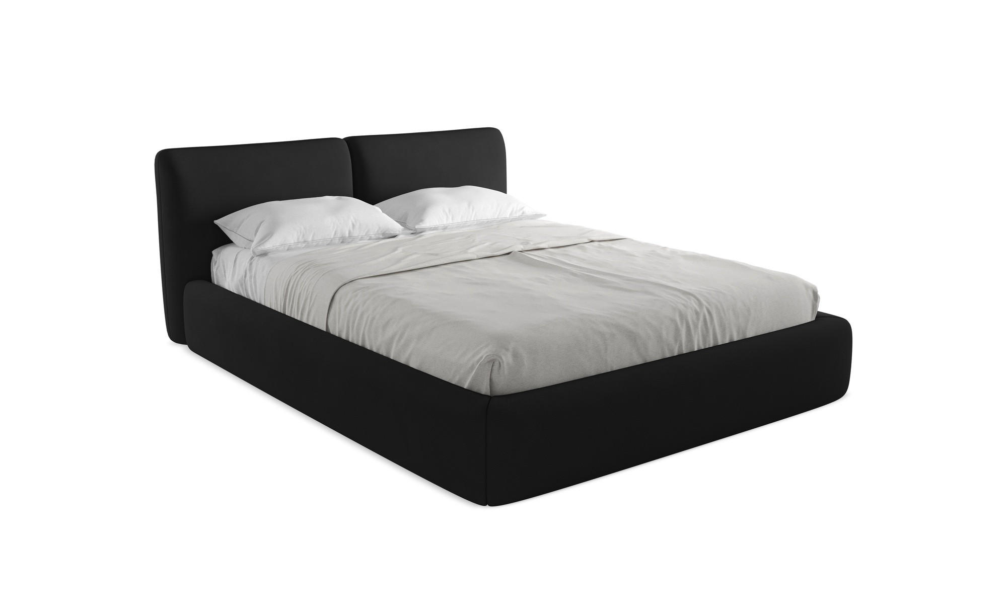 POLSTERBETT mit Bettkasten und Lattenrost 180x228 Schwarz - Schwarz, Kunststoff/Textil (160/200cm) - Makamii