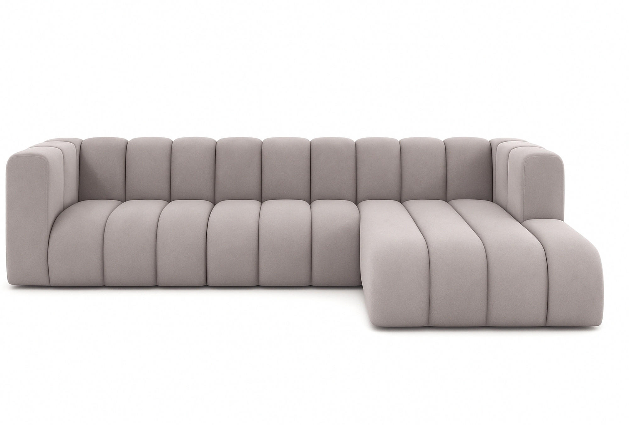 ECKSOFA L-Form GRAND 318 cm, Stoff Salvador, Grau, Rechts - Grau, Holz (318/179cm) - Kaiser Möbel