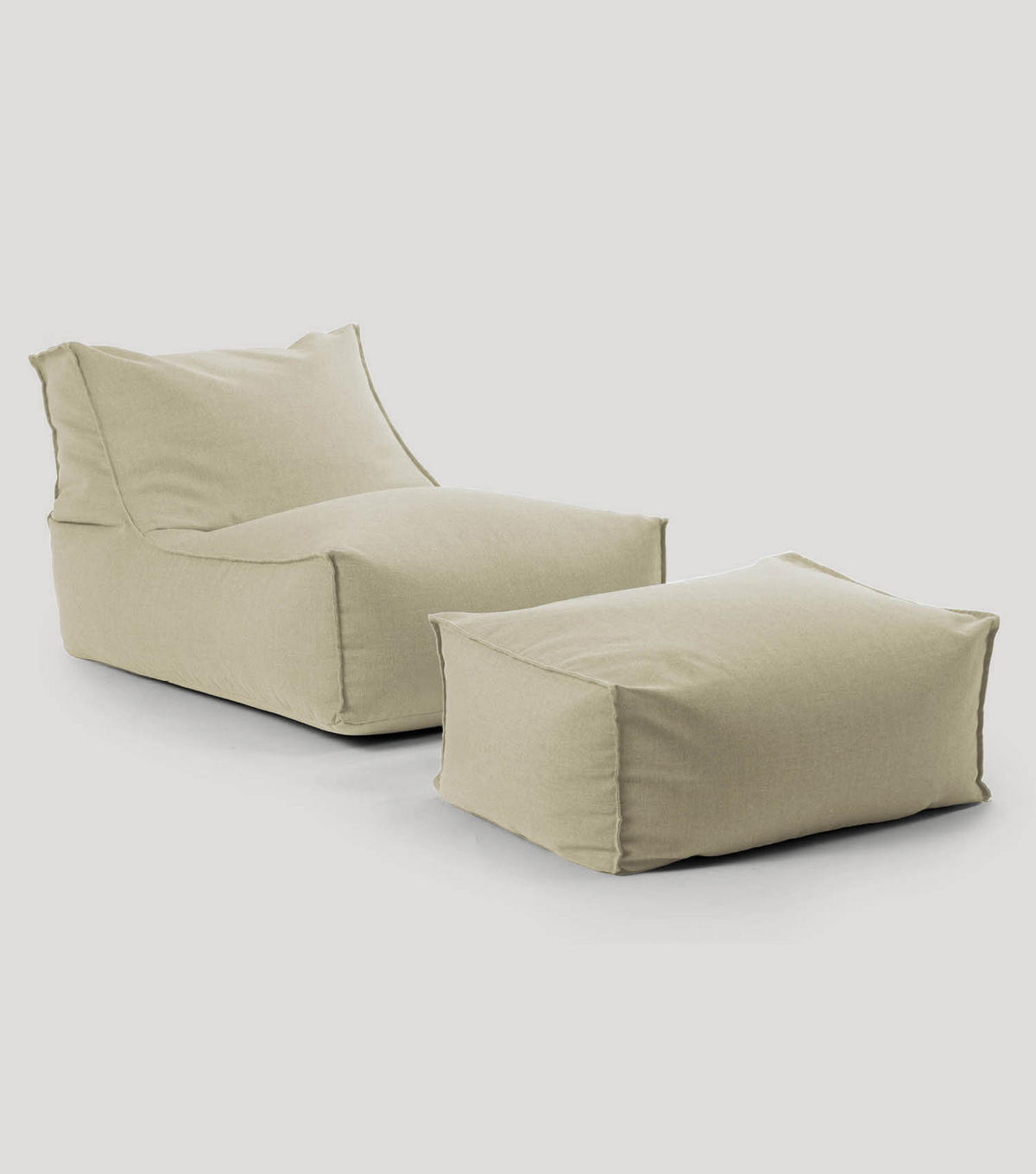 SITZSACK und Hocker Der Sundowner - Beige, Textil (65/65/100cm) - Mokebo