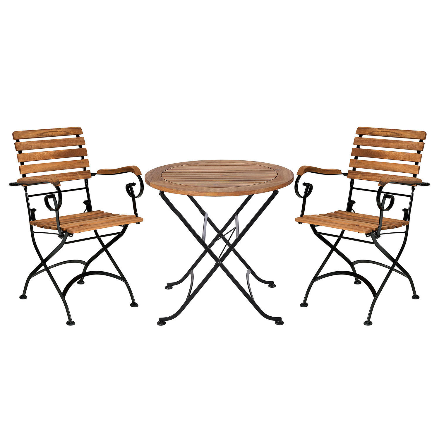 BALKON-SET (3-teilig) Parklife - Braun, Holz/Metall - BUTLERS