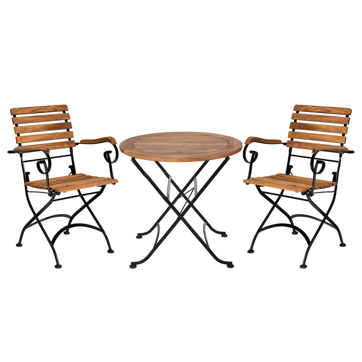 BALKON-SET (3-teilig) Parklife - Braun, Holz/Metall - BUTLERS