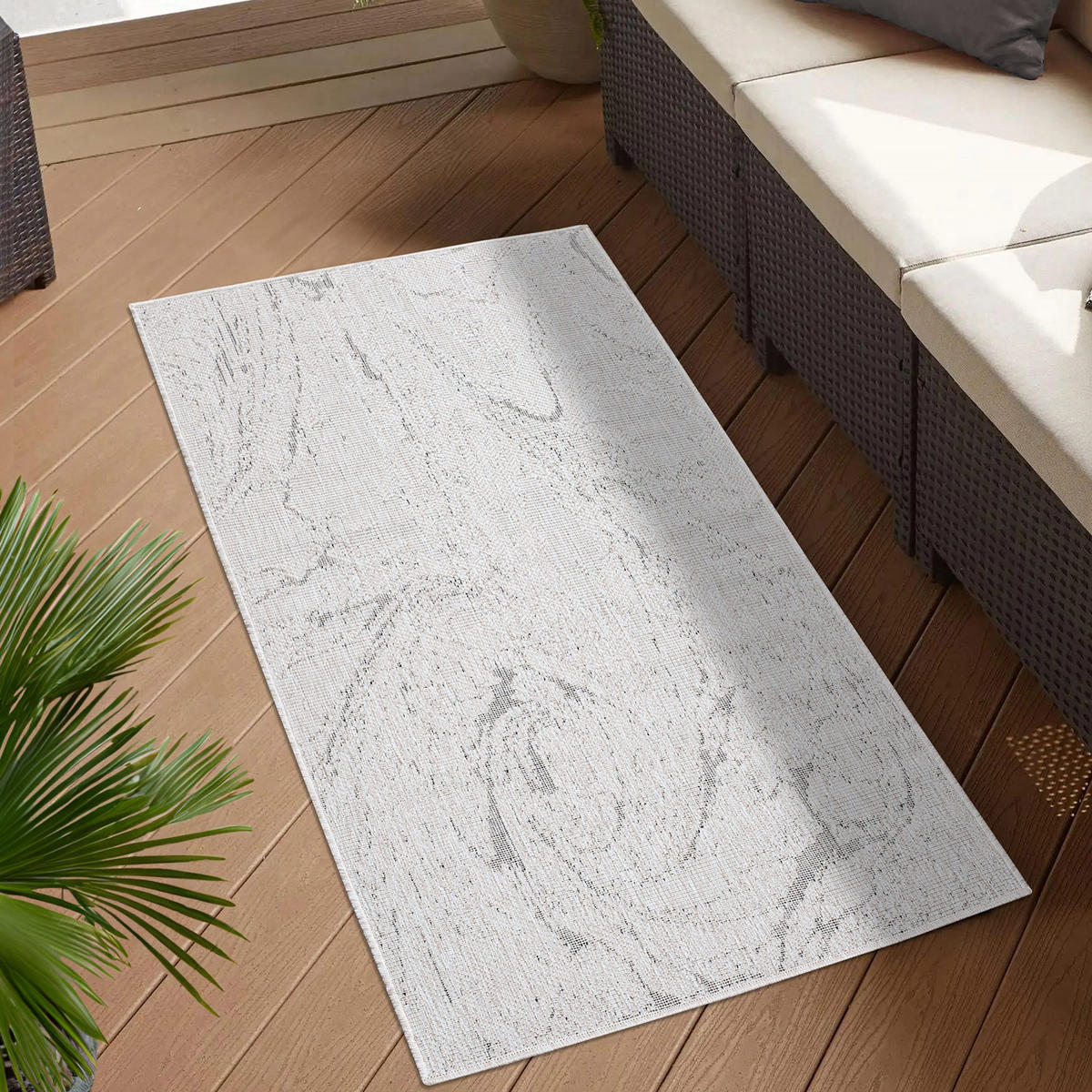 OUTDOOR-TEPPICH DuoRug 5733 Natur 80x150 cm - Creme, Textil (80/150cm) - carpet city
