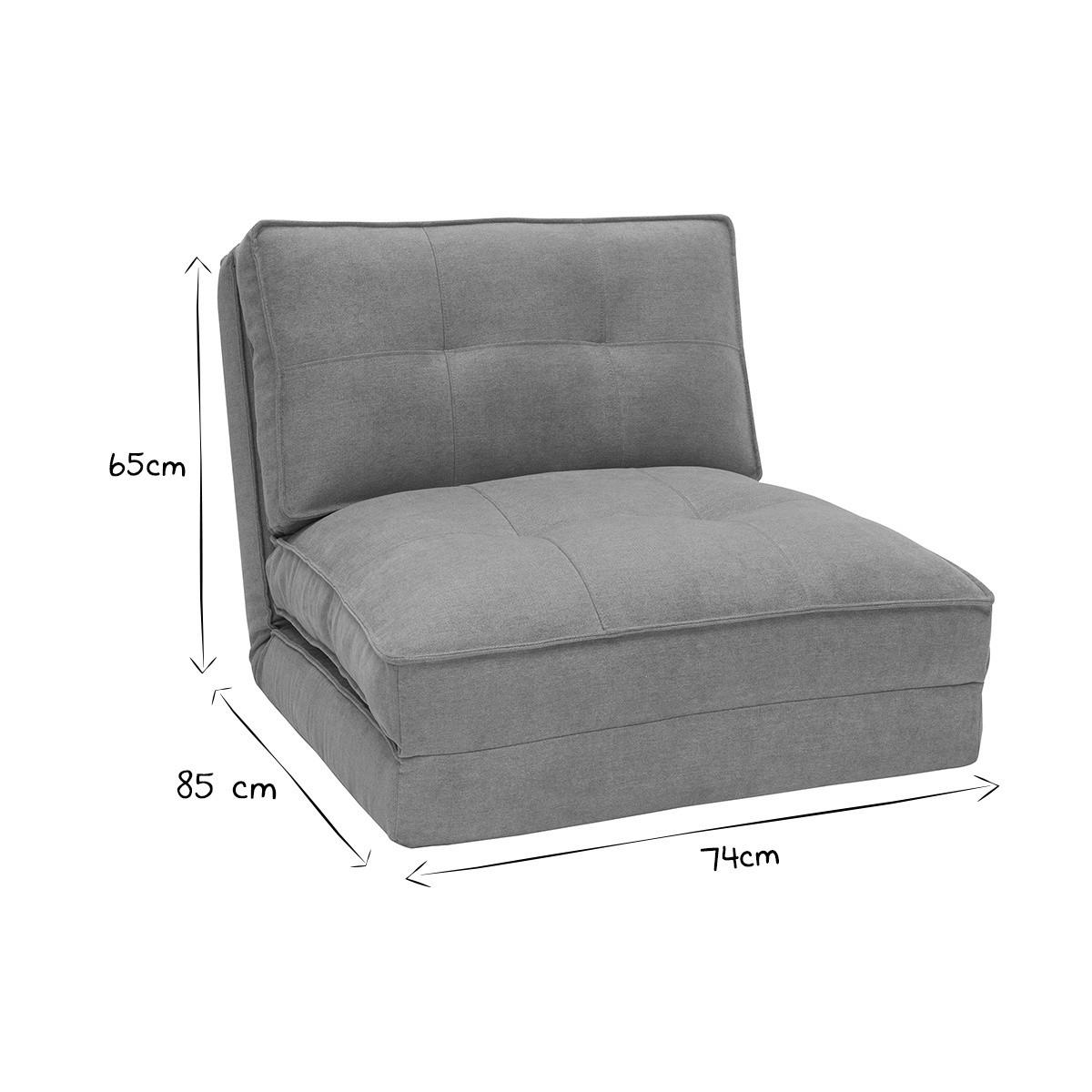 SCHLAFSESSEL 1-Sitzer Stoff Senfgelb Samteffekt SALLY - Gelb, Textil (85/65/74cm) - Miliboo