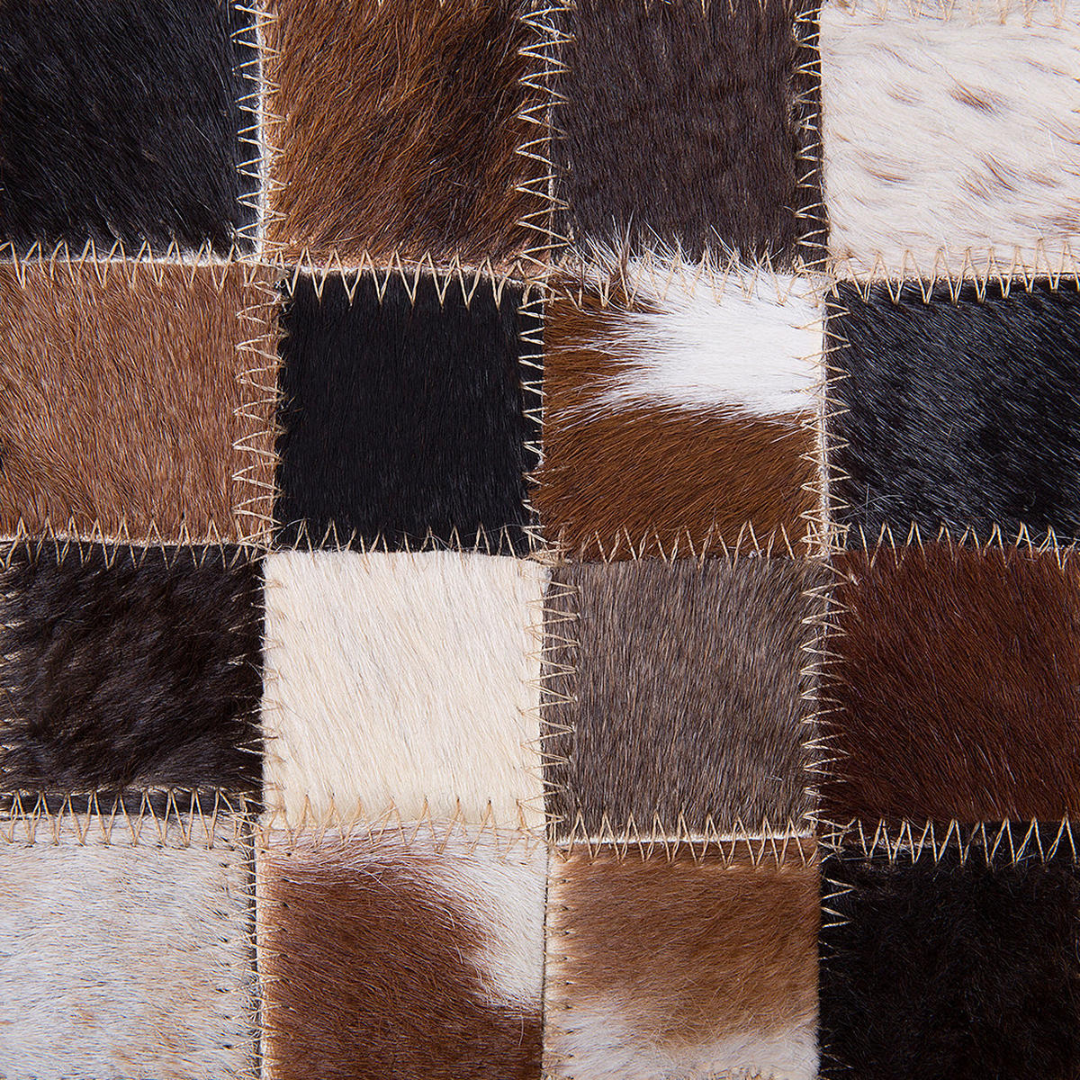 KURZFLOR-TEPPICH Konya 230/160 cm - Multicolor, Fell (160/230cm) - Beliani