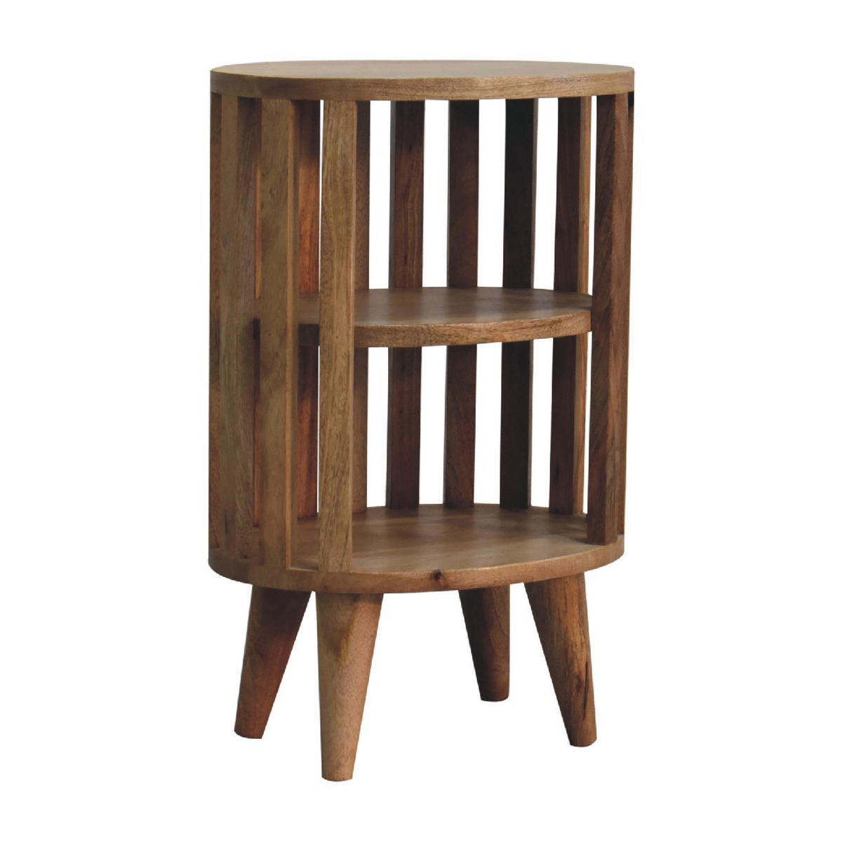 NACHTTISCH mit 2 Fächern - Eichefarben/Messingfarben, Holz/Metall (36/55/26cm) - Artisan Furniture
