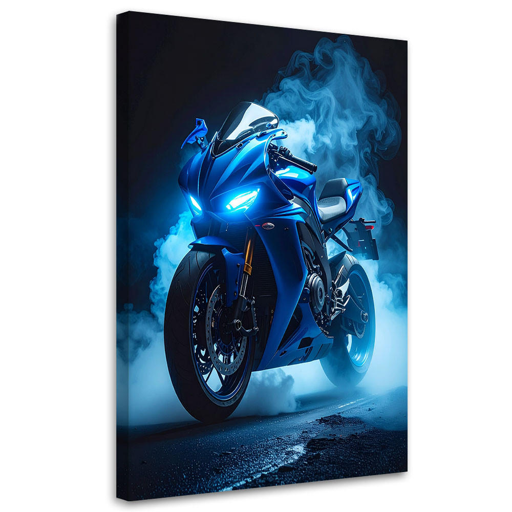 LEINWANDBILD Kraftfahrzeuge 60x90cm - Blau, Textil (60/90cm) - Feeby