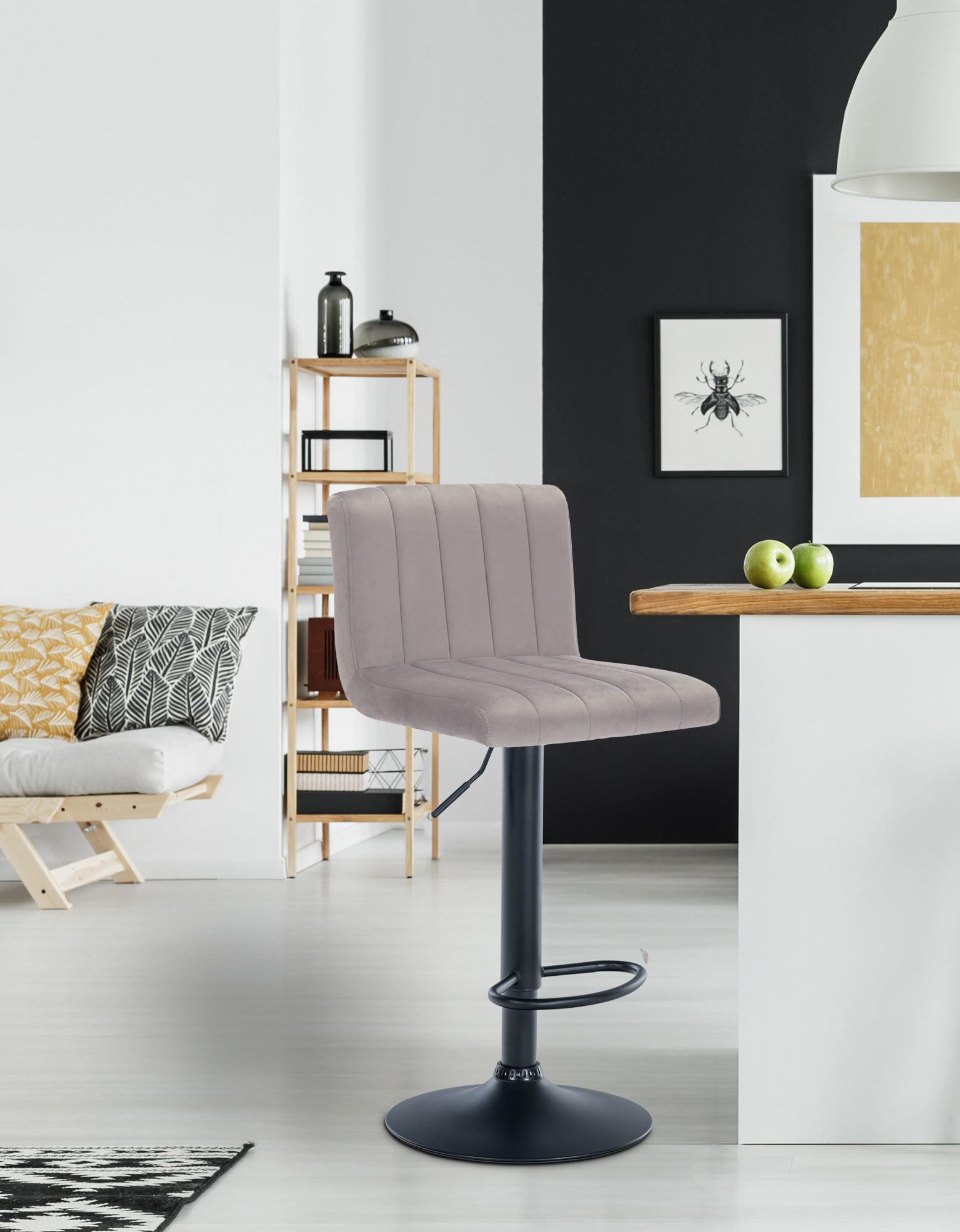 Thumbnail - CLP Barhocker, Grau, Textil, 41x87x49 cm, Esszimmer, Barmöbel, Barhocker