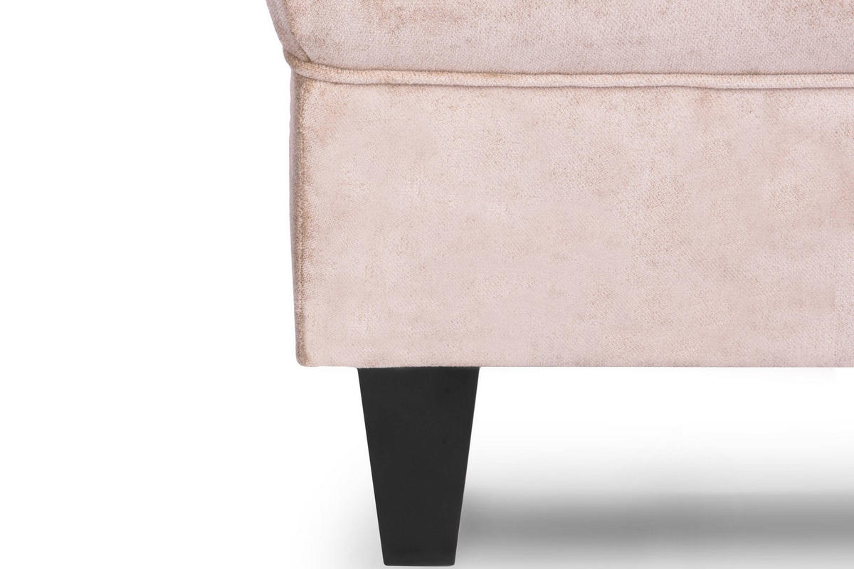 OHRENSESSEL-SET MILES inkl. Sitzhocker, beige - Beige, Holzwerkstoff/Buchenholz (82/105/97cm) - KONSIMO®