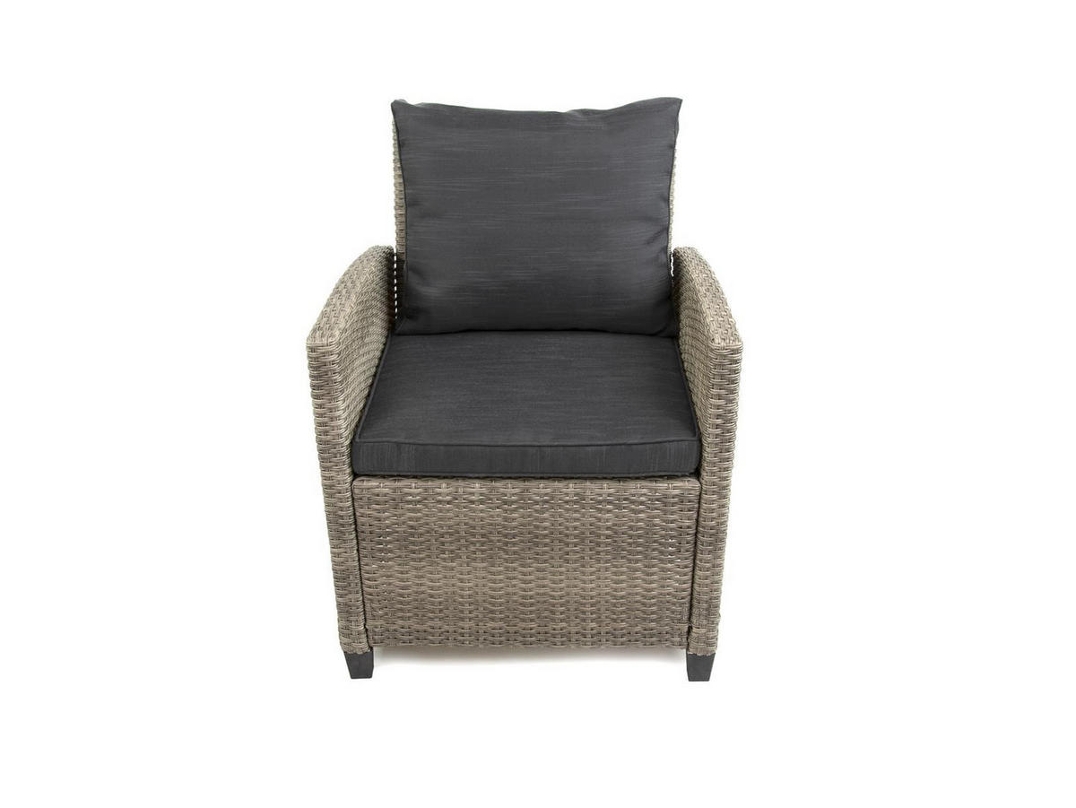 DININGLOUNGE-SET Alpina Grau Polyrattan für 9 Personen - Grau, Naturmaterialien - Green Spirit