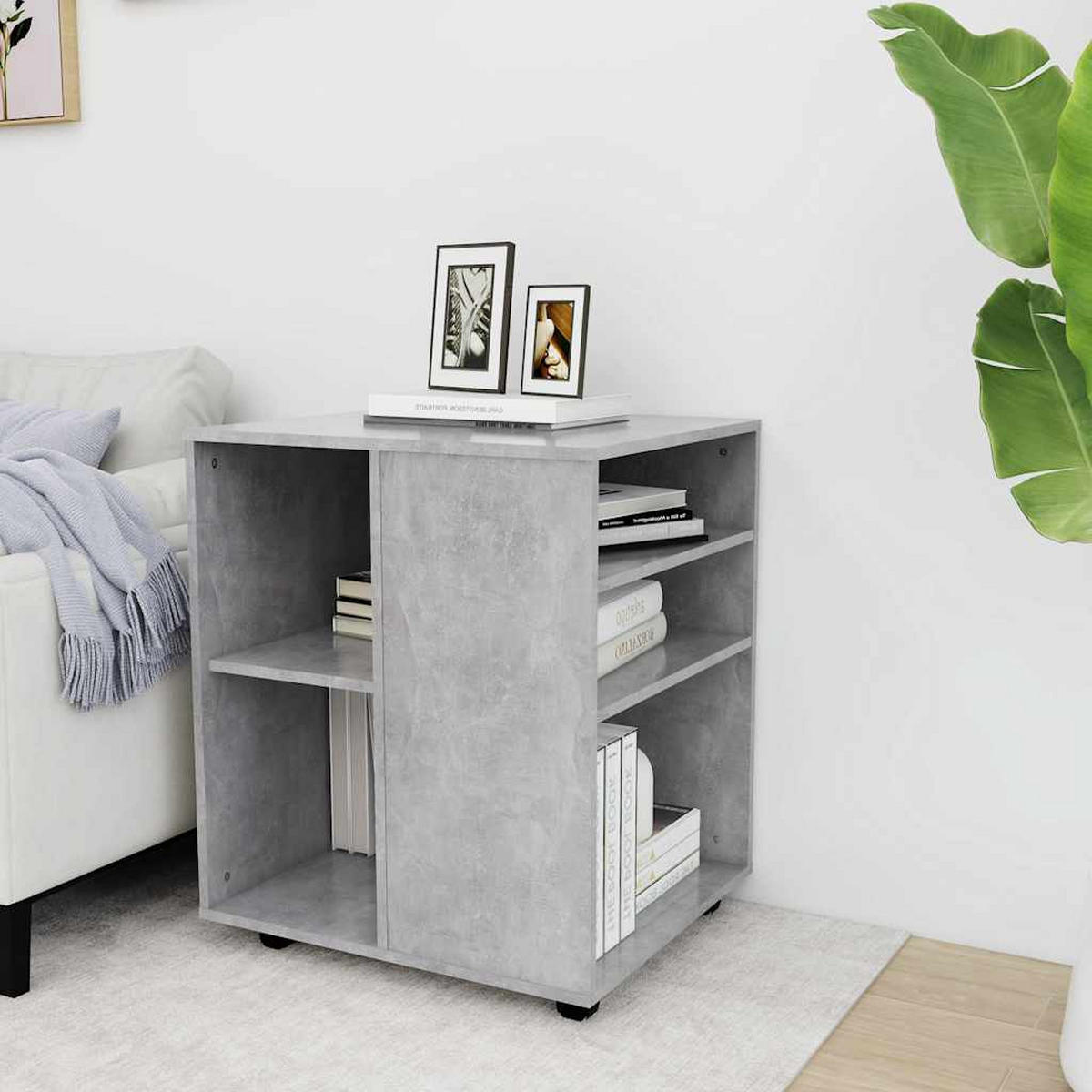 ROLLSCHRANK Betongrau 60/53/72 Cm Holzwerkstoff - Grau, Holzwerkstoff (53/72/60cm) - vidaXL