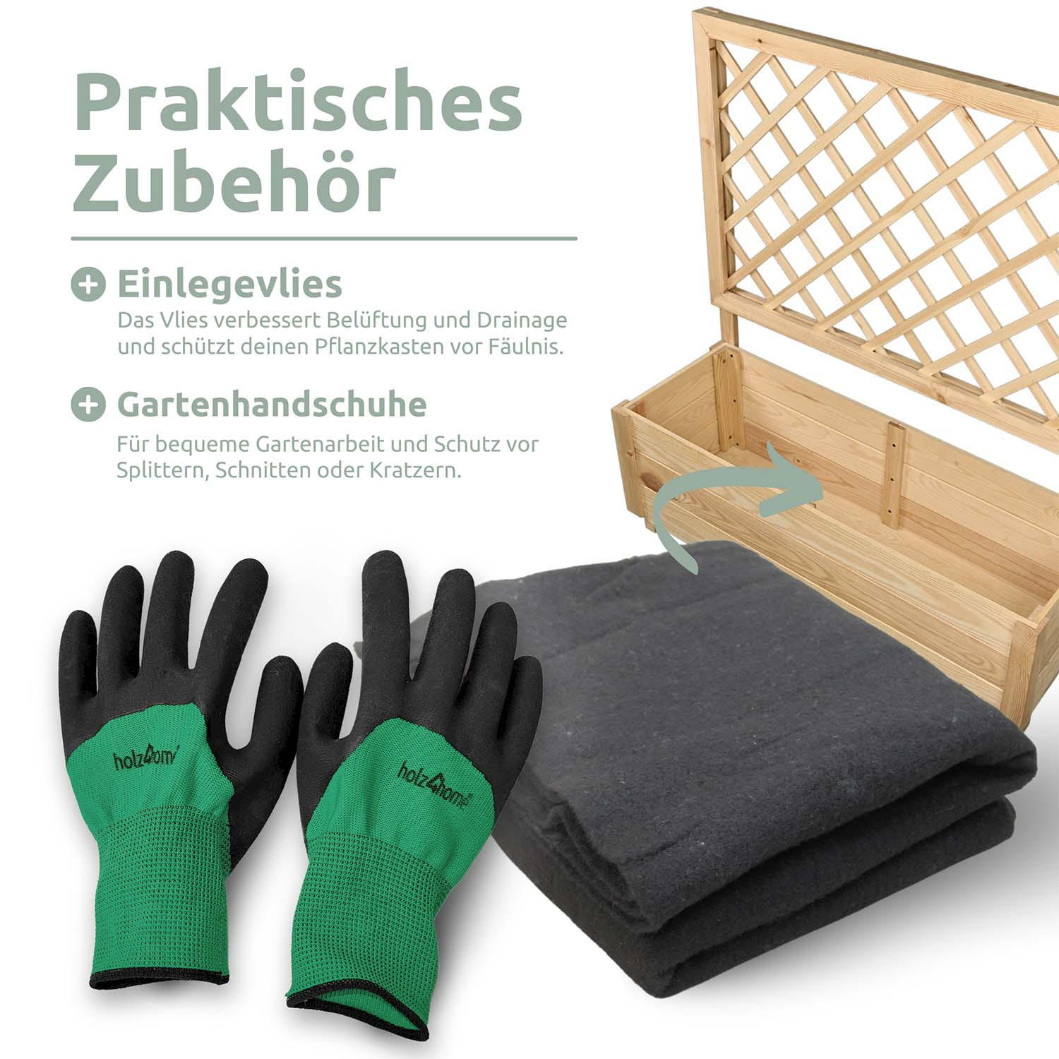 Thumbnail - holz4home Pflanzkasten, Natur, Holz, Rechteckig, 98x104x34 cm, Gartenzubehör, Hochbeete