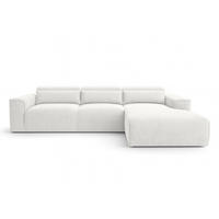 ECKSOFA L Form Ruyam Perlweiß 310/165/78 cm – Schlaffunktion Rechts - Schwarz/Weiß, Kunststoff/Textil (310/170cm) - AX Living