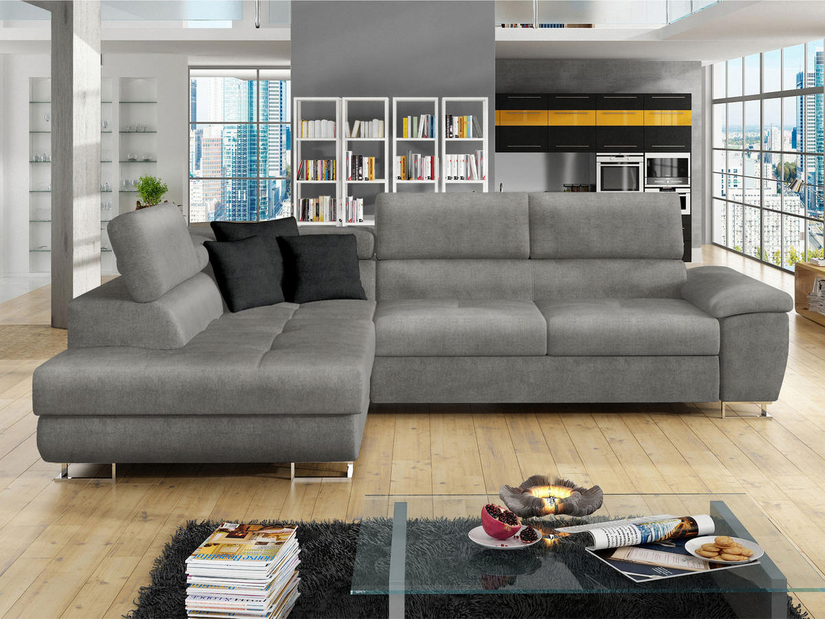 ECKSOFA Cotere, Seite: Links - Silberfarben, Holz/Textil (270/202cm) - MIRJAN24