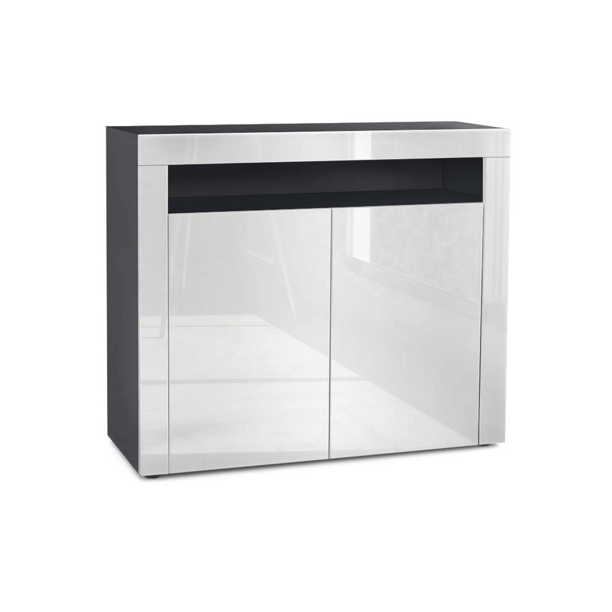KOMMODE Valencia Weiß Hochglanz / Weiß Hochglanz - Weiß Hochglanz, Holzwerkstoff (108/92/40cm) - Vladon