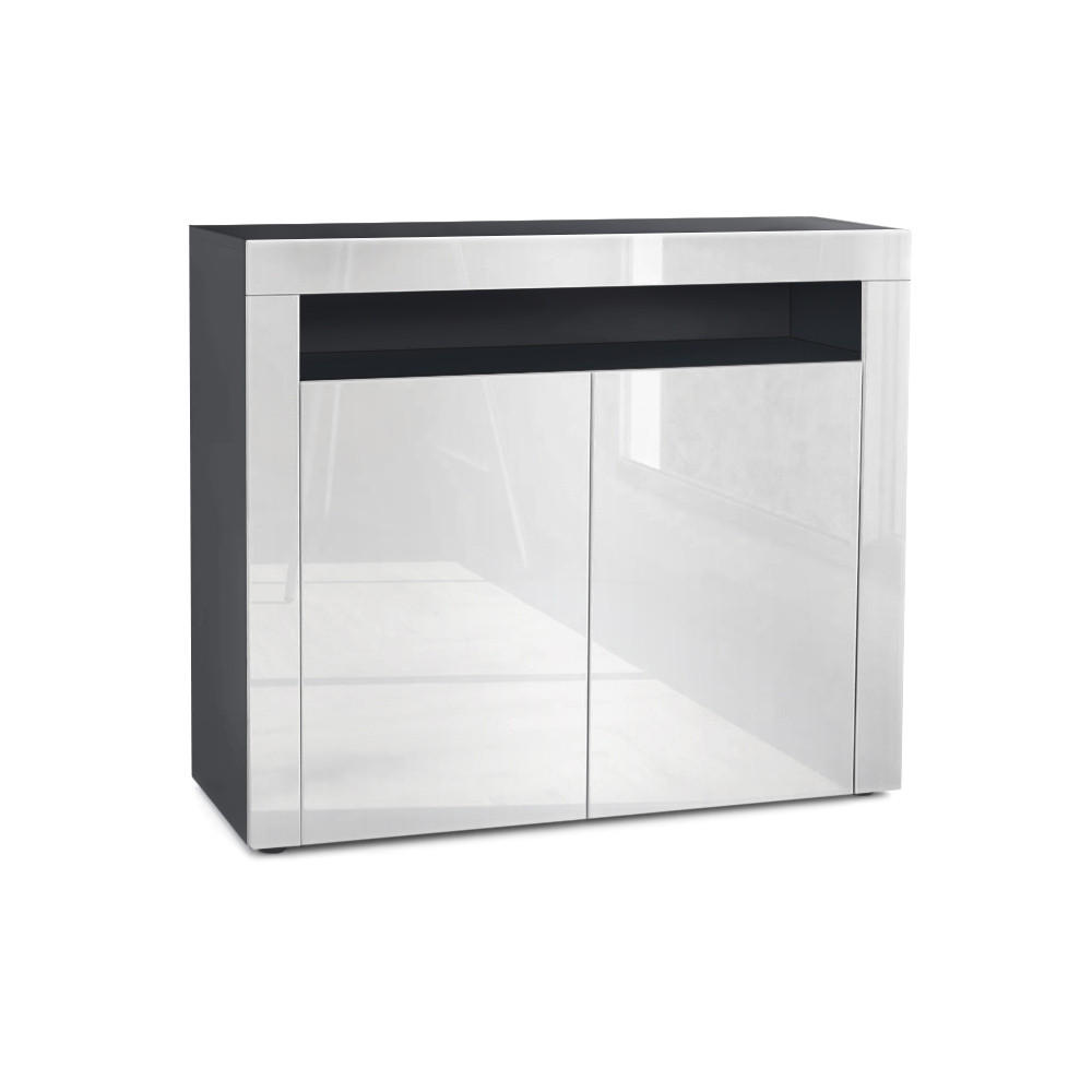 Vladon KOMMODE Weiß Hochglanz 108cm × 40cm × 92cm