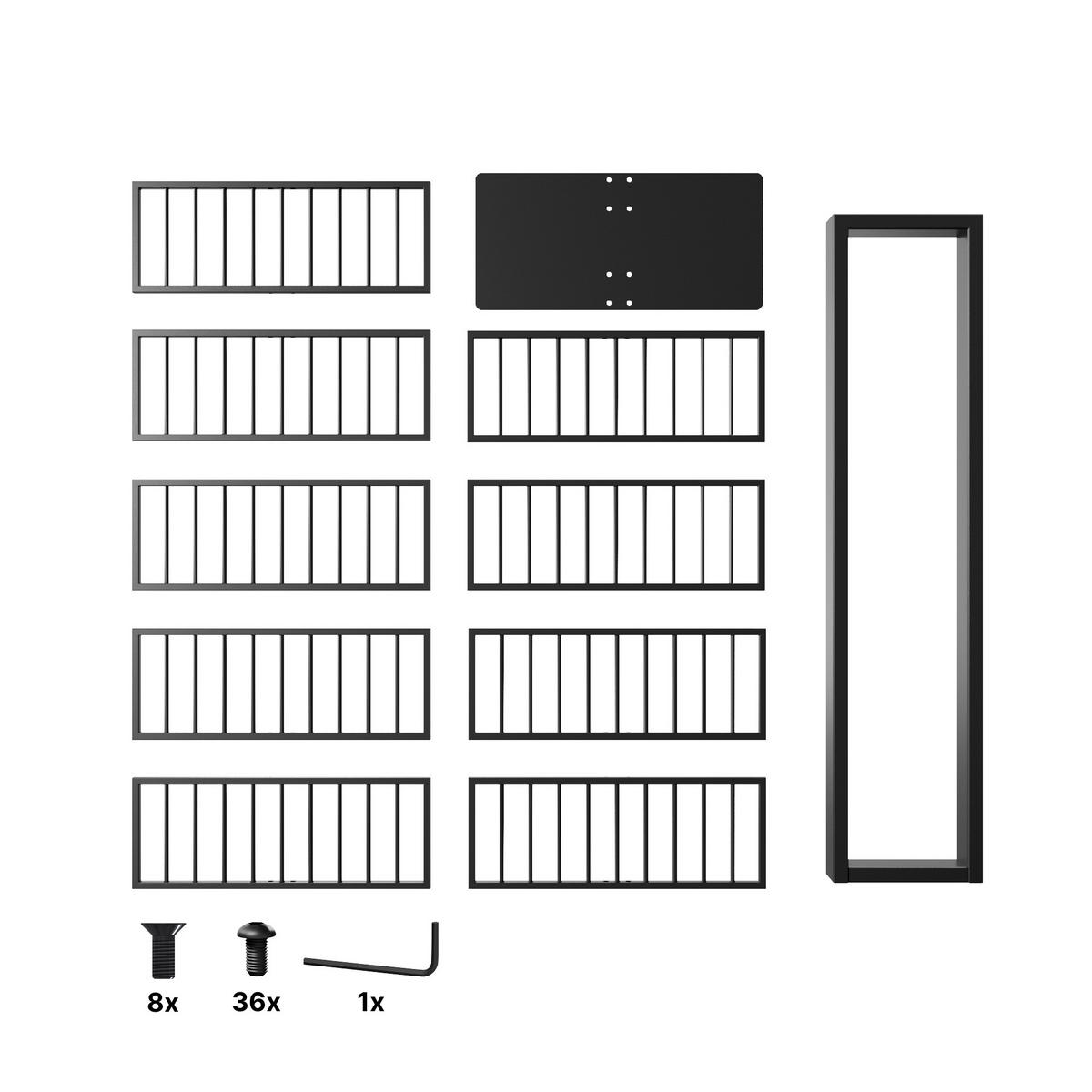 WEINREGAL Corse Metall,Schwarz, Für 90 Weinflaschen 170/80/30cm - Schwarz, Metall (30/170/80cm) - Metalo Pro