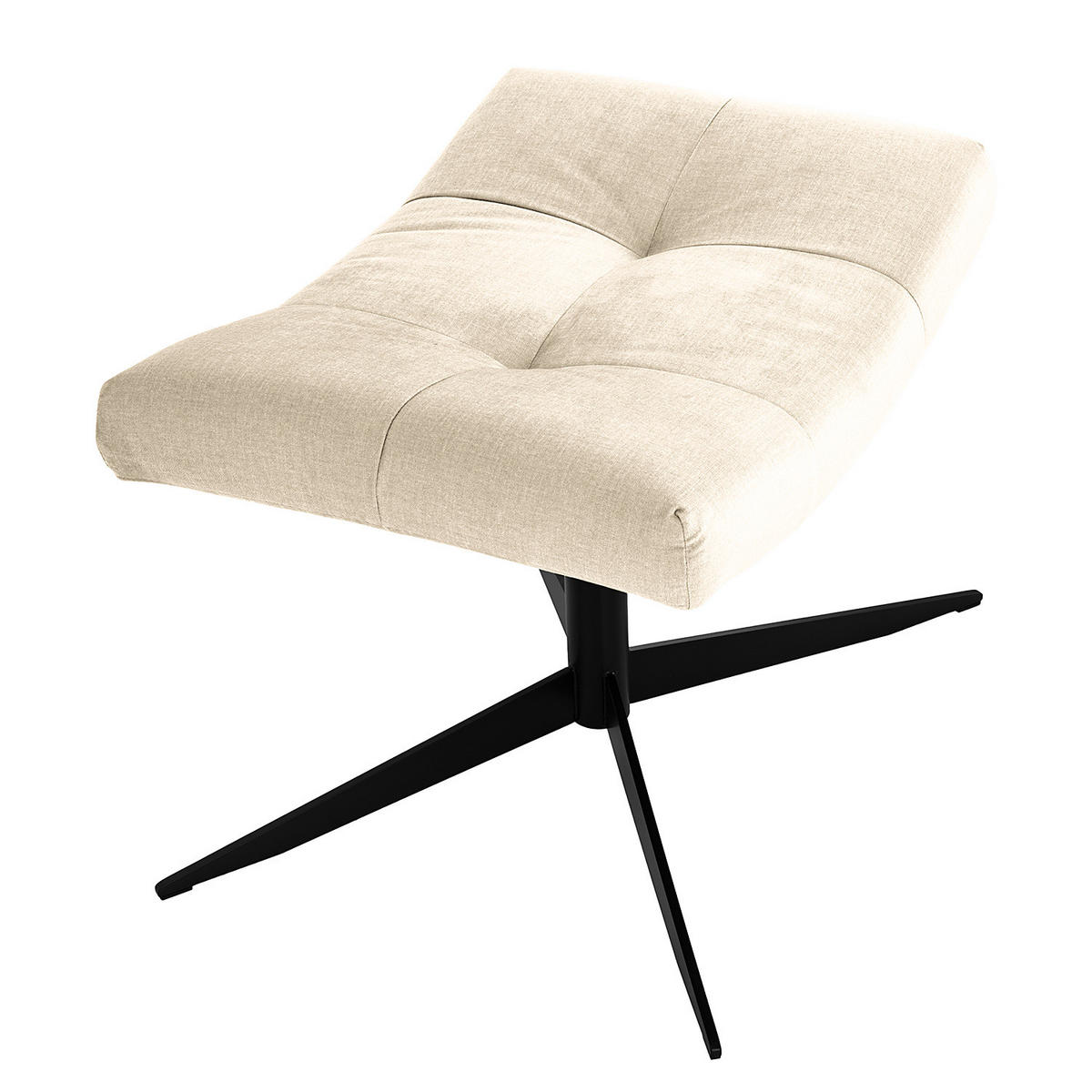 POLSTERHOCKER - Kaschmir/Schwarz, Textil/Metall (67/47/50cm) - home24