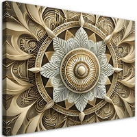 WANDBILD orientalisches mandala - Goldfarben, Textil (60/40cm) - Feeby