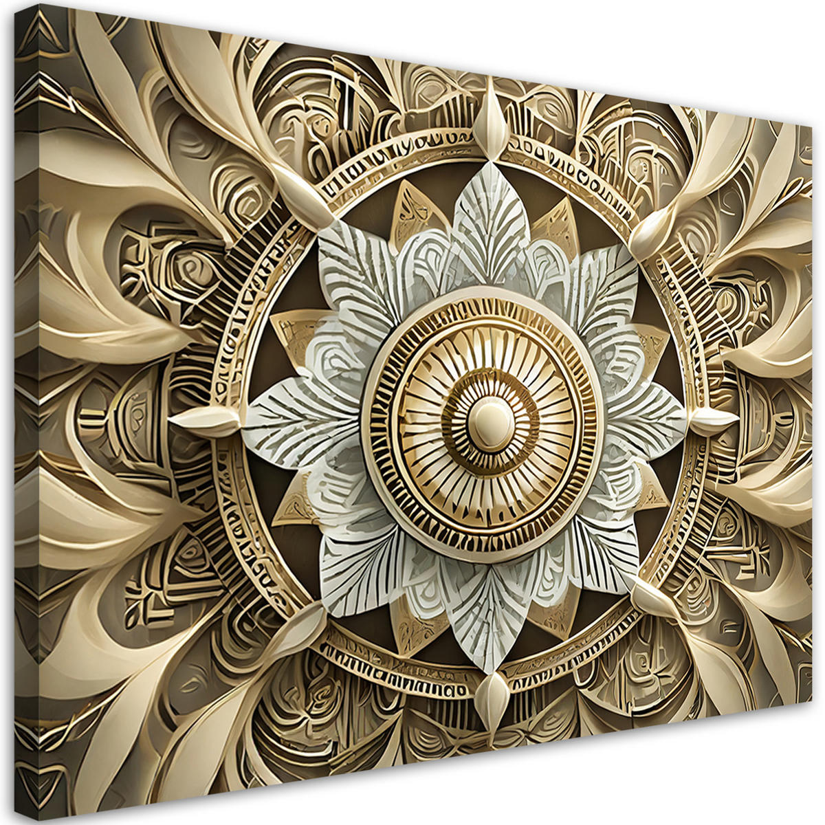 WANDBILD orientalisches mandala - Goldfarben, Textil (60/40cm) - Feeby