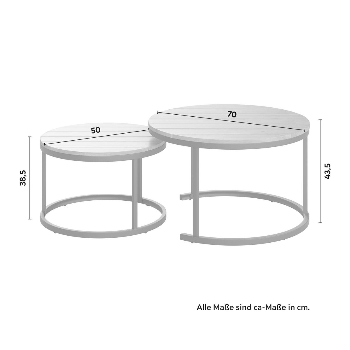LOUNGEGARNITUR-SET Lorena Grau Akazie Metall/Outdoorstoff - Grau, Holz