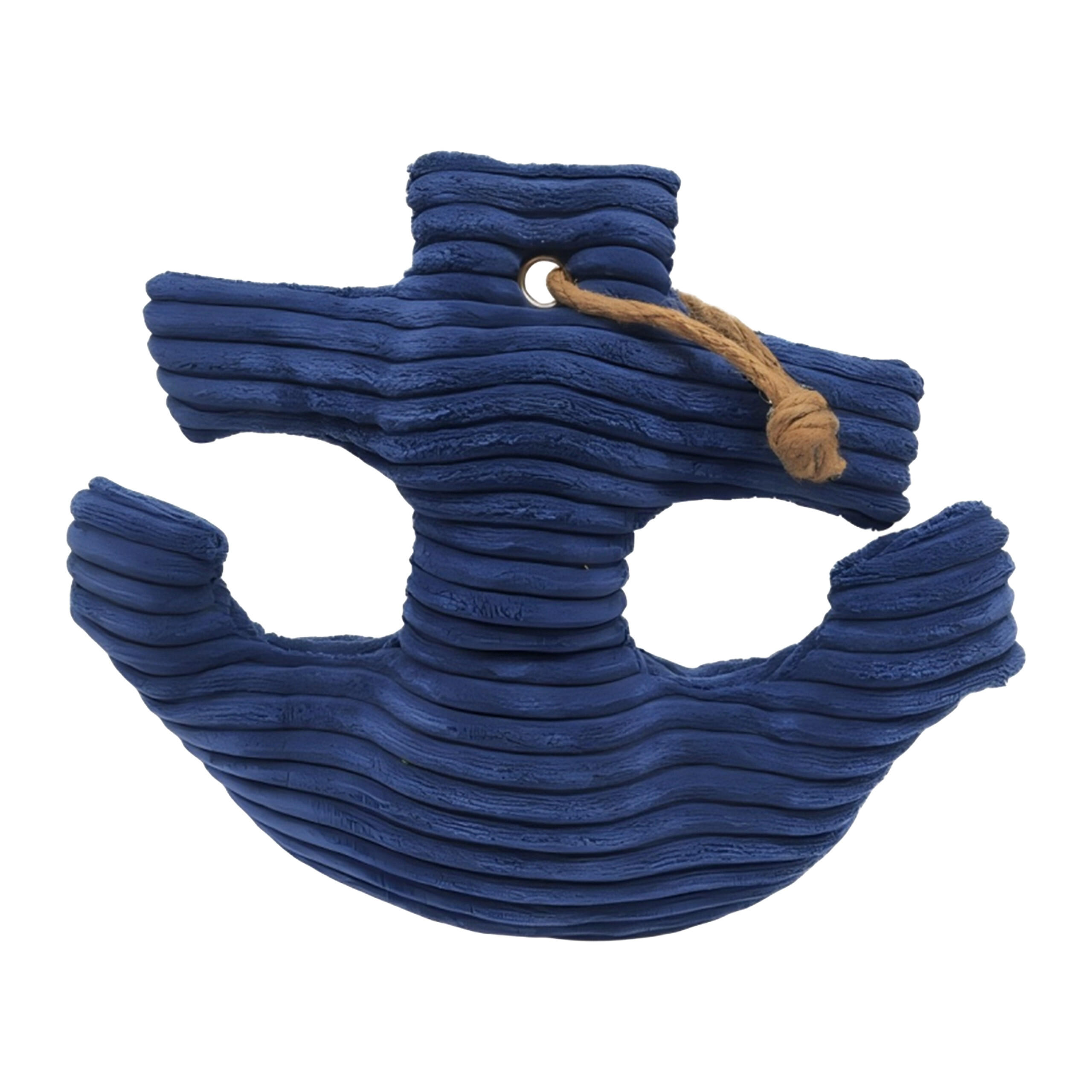 DÖRRSTOPP Mörkblå ankare - Mörkblå, Textil/Naturmaterial (42/28cm) - Relaxdays