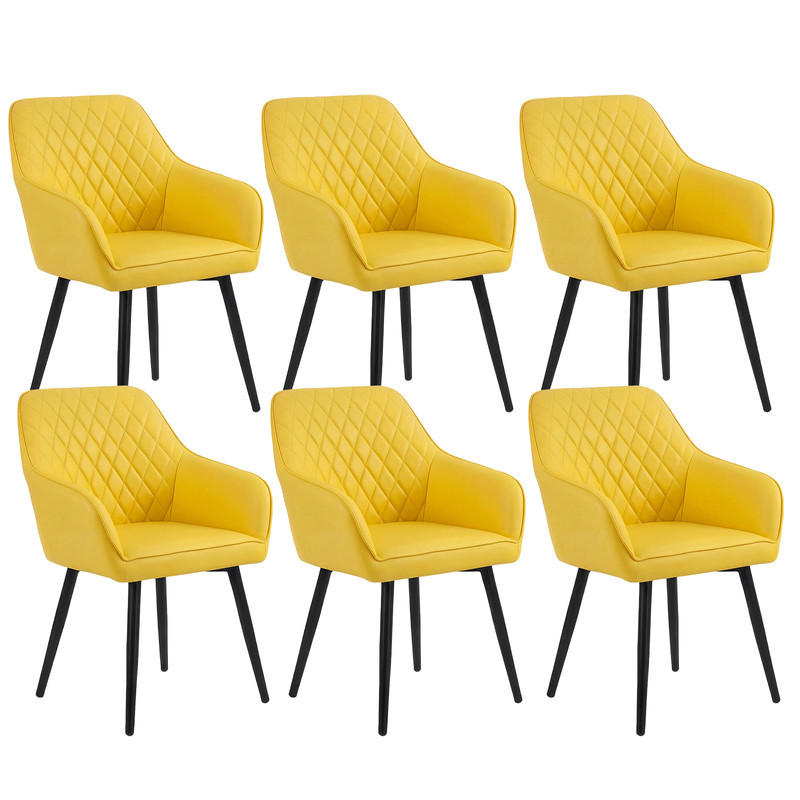 ARMLEHNSTUHL-SET 6 Stück in Kunstleder(YZ8) - Gelb, Textil (59/78/65cm) - HOMAVO