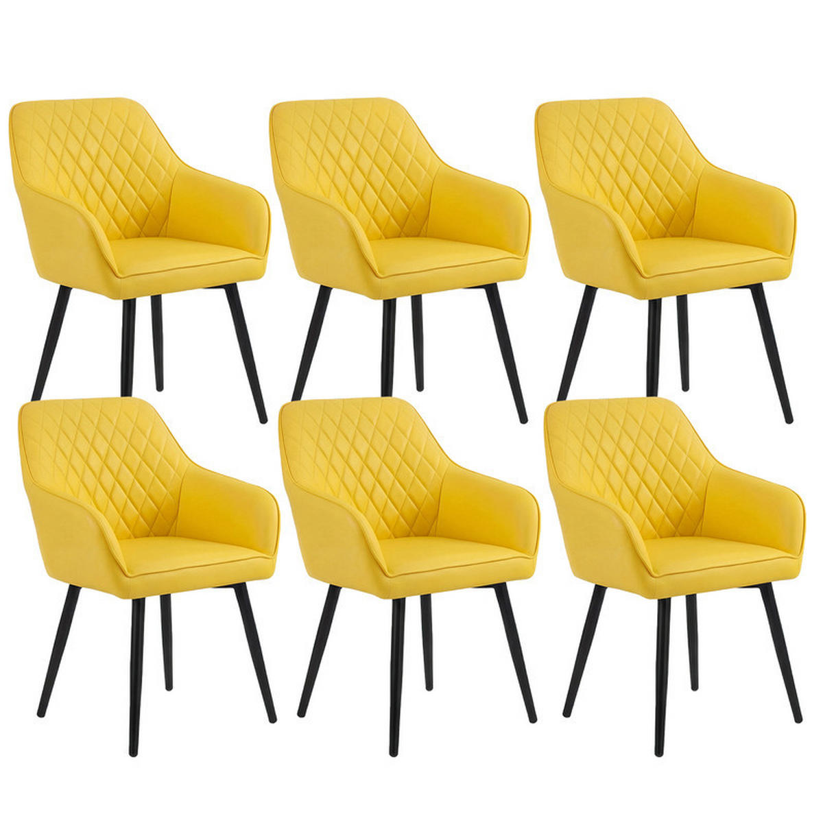 ARMLEHNSTUHL-SET 6 Stück in Kunstleder(YZ8) - Gelb, Textil (59/78/65cm) - HOMAVO