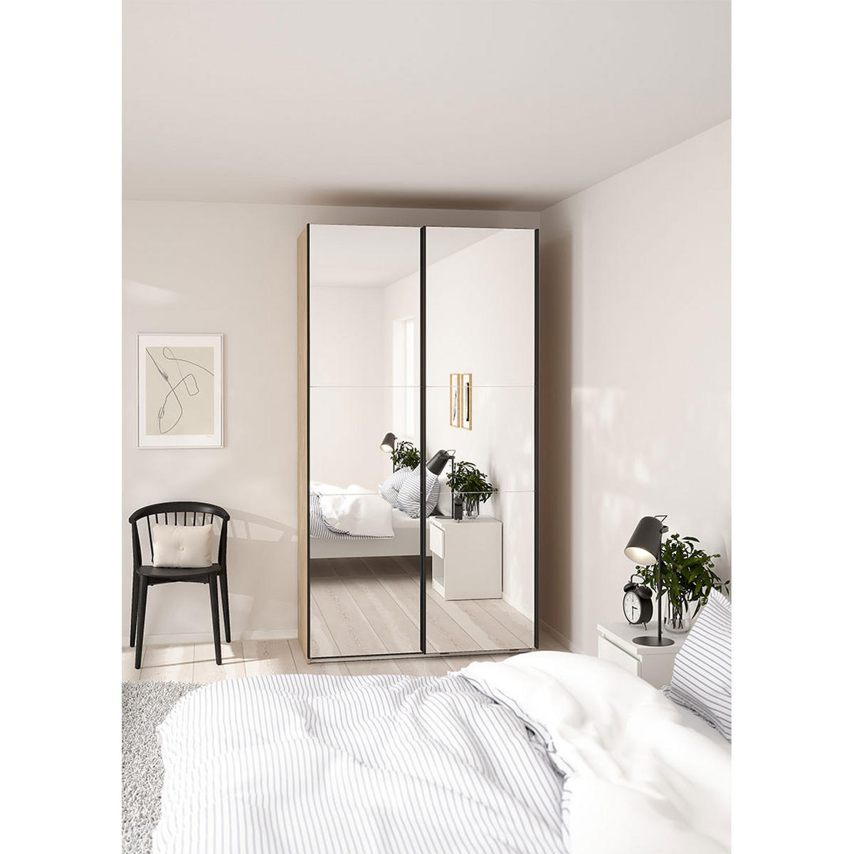 SCHIEBETÜRENSCHRANK, Como, Eiche, Holzwerkstoff, 119 x 67 x 221 cm - Eichefarben, Holzwerkstoff (119/221/67cm) - ebuy24