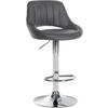 BARHOCKER Lederlook grau - Chromfarben/Grau, Textil/Metall (47/85/48cm) - CLP