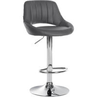 BARHOCKER Lederlook Grau - Chromfarben/Grau, Textil/Metall (47/85/48cm) - CLP