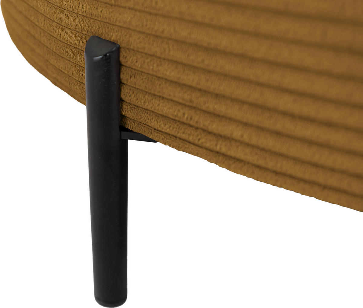 ECKSOFA Hana Loft 3-Sitzer Ecke Rechts, Cordstoff Chenille, Senf 241/80/168 cm - Dunkelgelb/Schwarz, Textil/Metall (241/168cm) - WFL GROUP