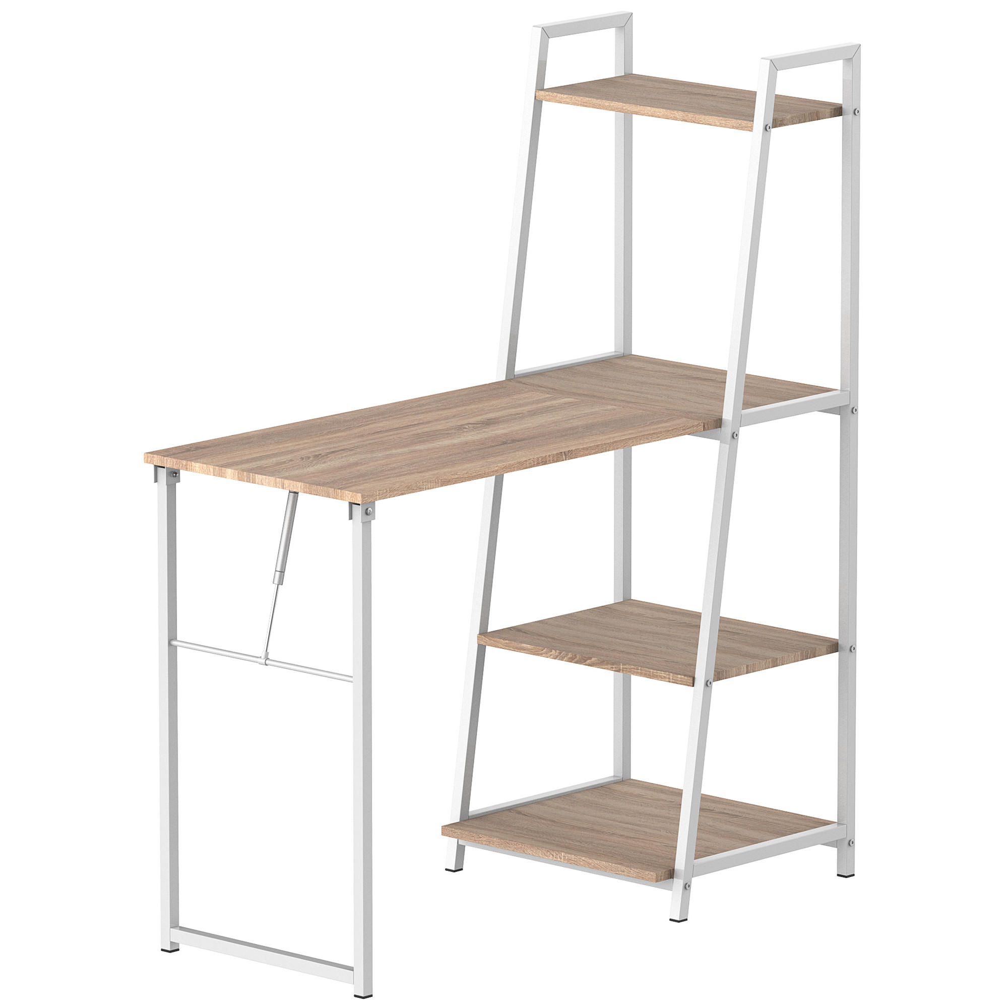 SCHREIBTISCH DE-14825 klappbar mit 4 Ablagen Eiche hell - Eichefarben, Holzwerkstoff (106/48/128cm) - ComfortXL