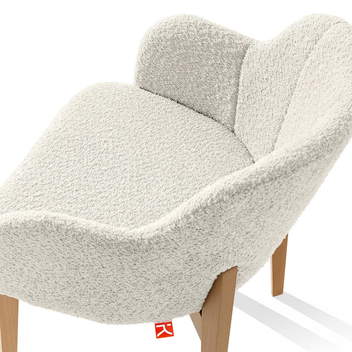 POLSTERSTUHL LONIS Esszimmerstühle 2er Set - Eichefarben/Weiß, Holz/Textil (55/82/54cm) - KONSIMO®