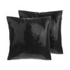 DEKOKISSEN 2er-Set Schwarz 45/45 cm Aster - Schwarz, Textil (45/45cm) - Beliani