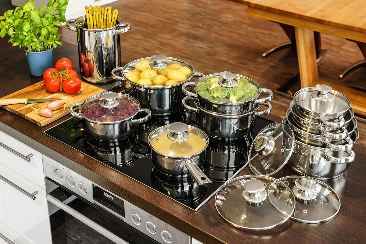 KOPF TOPFSET Janina, Edelstahl, Induktion, 19-teilig - Silberfarben, Metall - KOPF