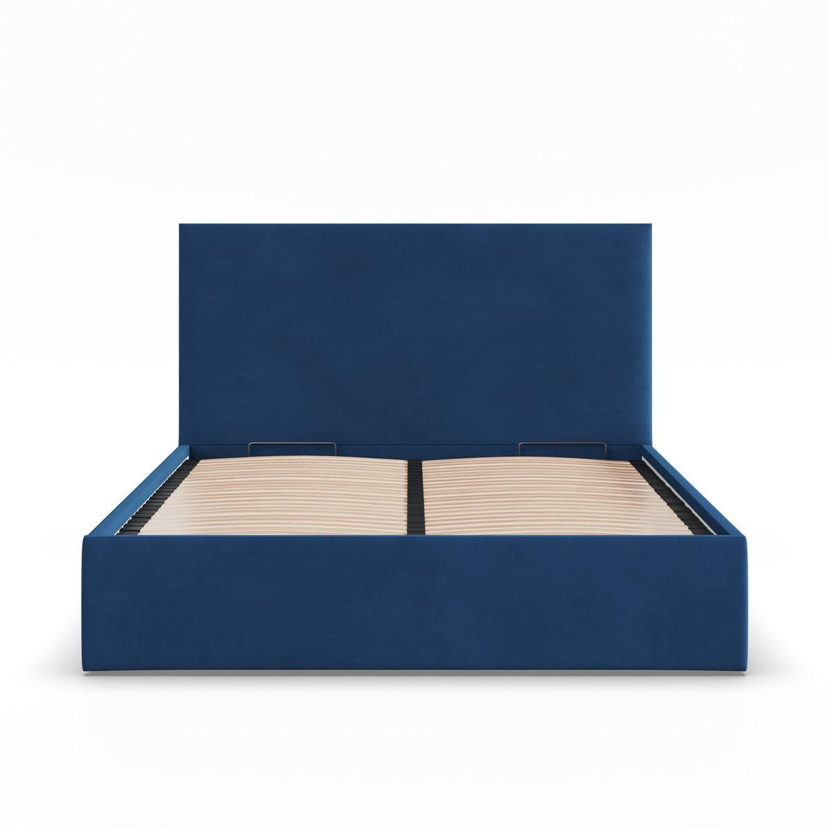 POLSTERBETT MIT KOPFTEIL 180x200 mit Bettkasten PAOLA, Blau - Dunkelblau, Textil (180/200cm) - Mebligo