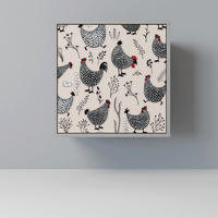 SIDEBOARD HAPPY HENS, Grau, 57,5x42x57,5 cm, Ohne Füße - Multicolor/Grau, Holzwerkstoff (57.5/57.5/42cm) - SpaceRebels