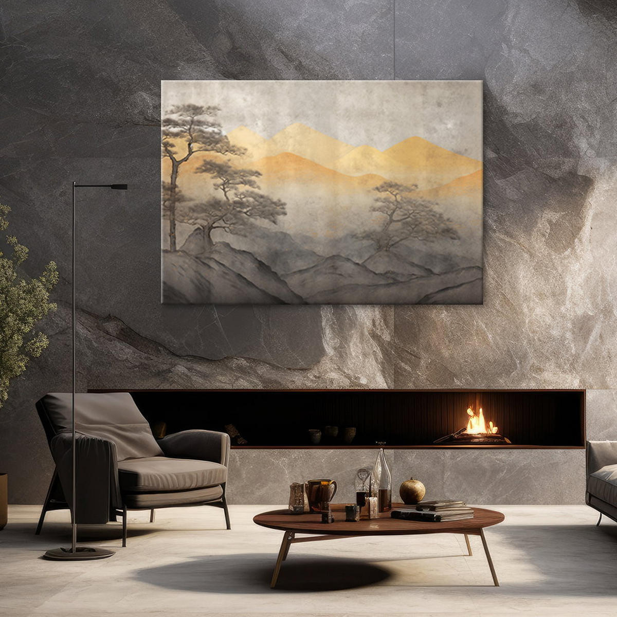 KUNSTDRUCK Gelb 60/40 cm - Gelb, Textil (60/40cm) - KUNSTLOFT