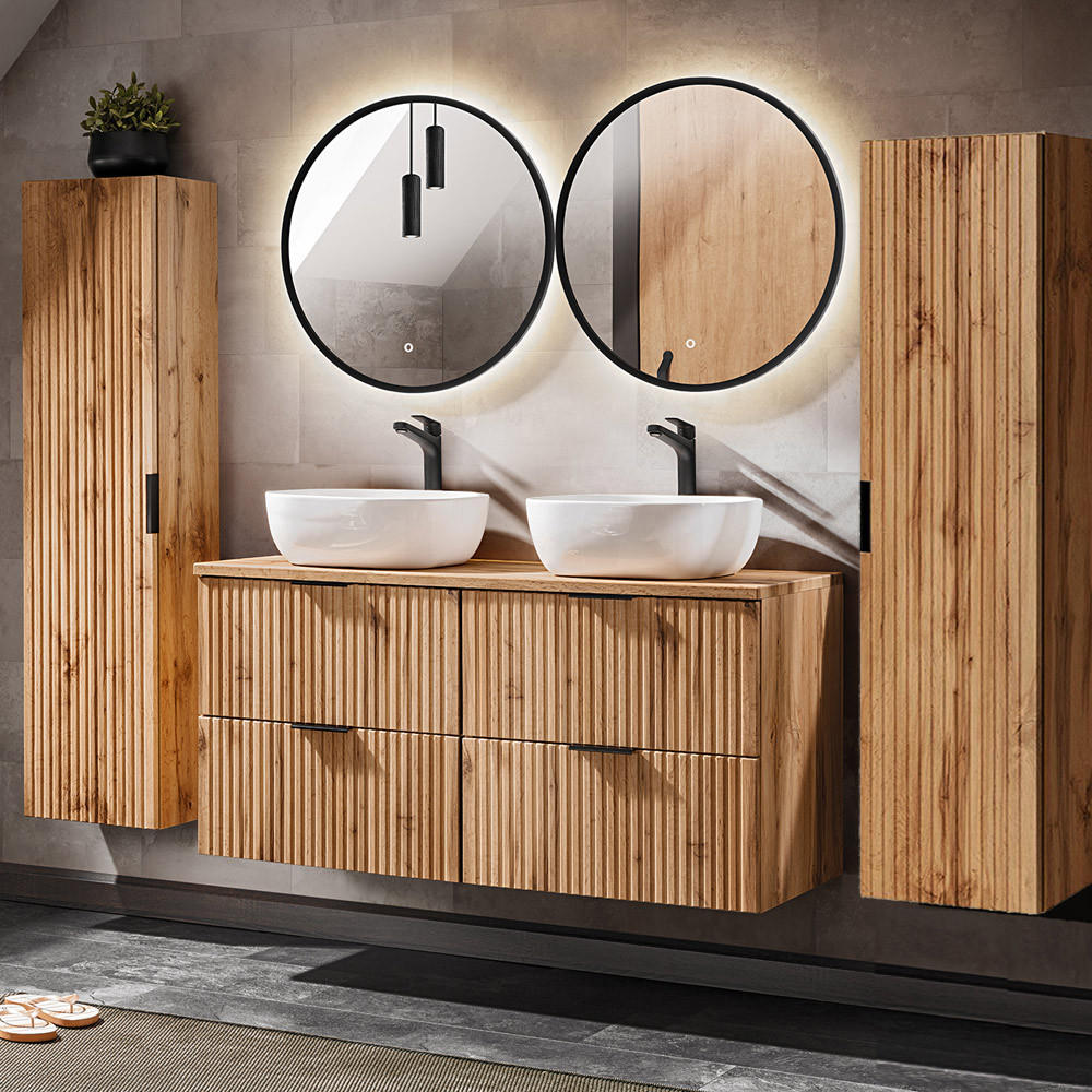 BADMÖBEL-SET 5-TLG. Adelaide-56 - Braun, Holzwerkstoff (220/200/47cm) - Lomado