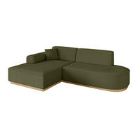 ECKSOFA Ottomane Links IREA-L1-v2 - 232x165x80 cm Grün - Platinfarben, Holzwerkstoff/Textil (232/165cm) - ALTDECOR