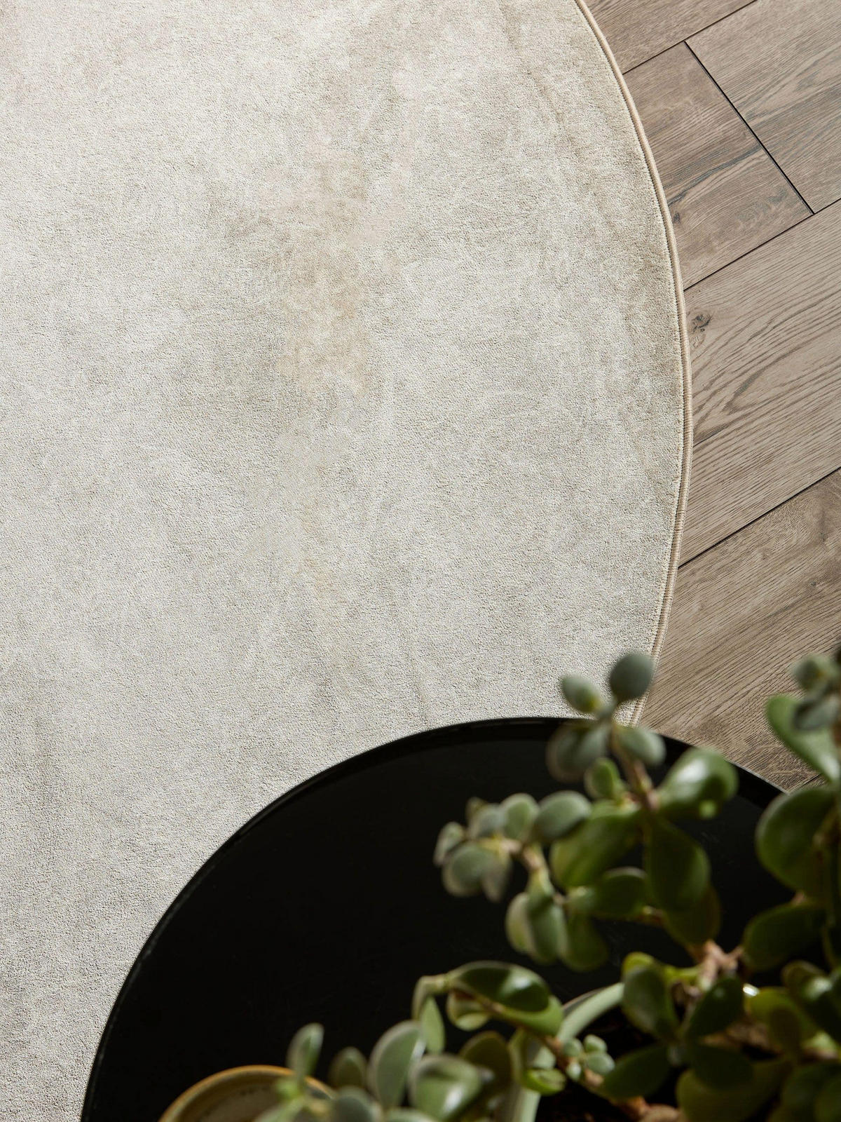 VINTAGE-TEPPICH Miray waschbar ø 160 cm rund - Beige/Creme, Kunststoff (160/160cm) - benuta Nest