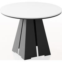 ESSTISCH Kova runder ausziehbarer, Weiß 120-200/120/76 cm - Schwarz/Weiß, Holzwerkstoff/Metall (120/120/76cm) - WFL GROUP