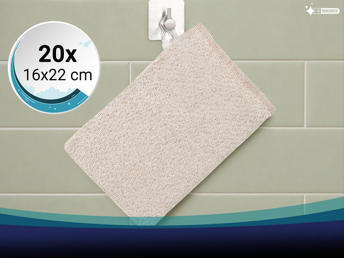 WASCHHANDSCHUH, 20er-Set, 16x22 cm, 70% Baumwolle, 30% Polyester, Braun - Braun, Textil (16/22cm) - Zollner