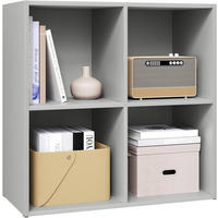 BÜCHERREGAL mit 4 Fächer, Holzwerkstoff, Grau - Grau, Holzwerkstoff (59.6/59.8/29cm) - Woltu